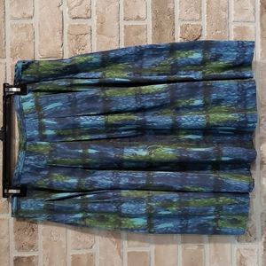 Talbots Blue and Green Midi Skirt